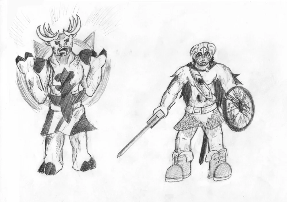 Concept Art Arokh vs. Dwalos